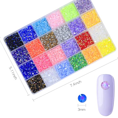 Resin Jelly Rhinestones 18000pcs 3mm Flatback Gems with B7000 Glue Kit