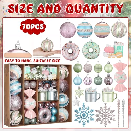70 Pcs Christmas Tree Ornament Dessert Cupcake Candy - Cute Food Theme