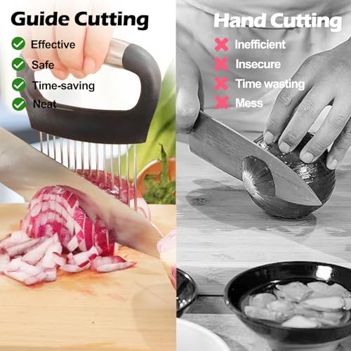 JAYVAR Stainless Steel Onion Holder & Slicer Tool