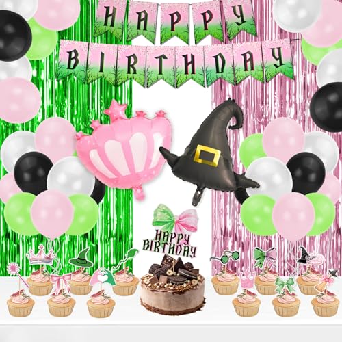 Witch Musical Theatre Birthday Party Decorations Set - Pink & Green