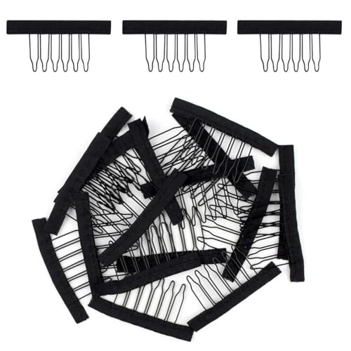 TKYPZY 20 Pcs Metal 6-Teeth Wig Combs & Clips Set for Hairpiece Making