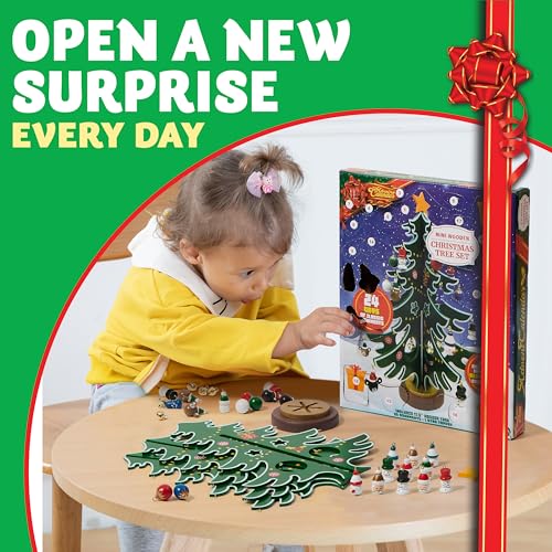 JOYIN 2025 Christmas Advent Calendar, 24 Days Countdown Calendar with Christmas Tree 24 PCS Ornaments for Boys Girls & Kids Party Favors, Classroom Prizes Xmas Gift, Xmas Tree Countdown