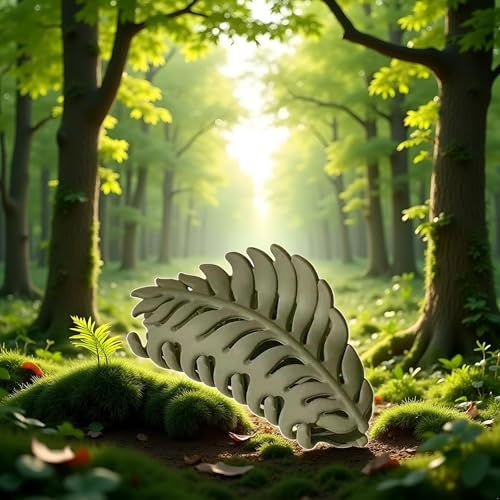 Green Leaf Hair Claw Clip - 3.5 Inch Non-Slip Jaw Clamp for Women