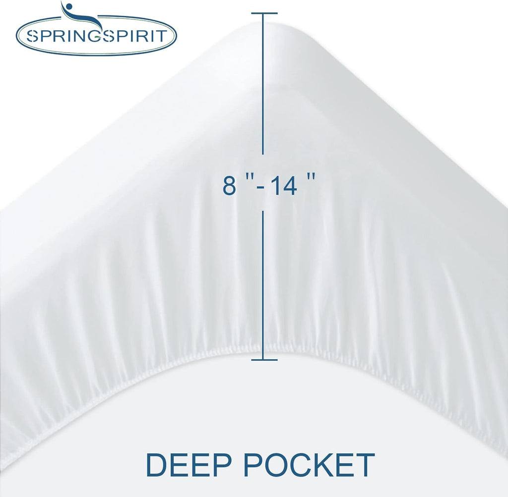 Skiennix Waterproof Mattress Protector - 2 Pack Twin XL, Ultra Soft & Breathable, Fits Up to 14'' Depth, Noiseless White
