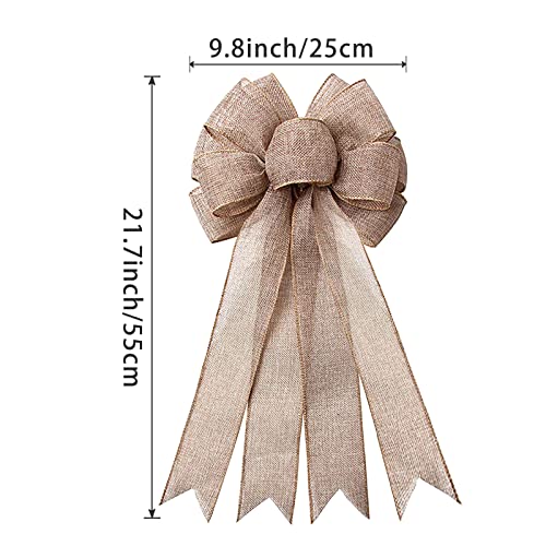 Large Burlap Wreath Bow Set for Christmas & Holiday Decorations