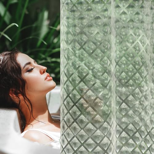 UFRIDAY 75-inch Clear Shower Curtain Liner, 3D Water Cube Waterproof PEVA