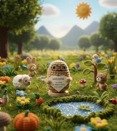 Handcrafted Crochet Potato Doll - Motivational Gift with Message