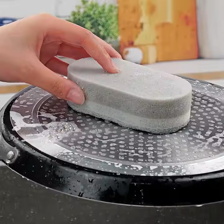Non-Scratch Scrubbing Sponges - Reusable Cleaning Pads, Gray