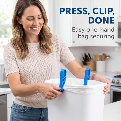 10-Pack Kitchen Trash Bag Clips - Anti-Slip Garbage Can Liner Holders