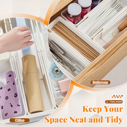 Adjustable Expandable Drawer Organizer for Deep Kitchen Utensils