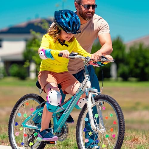 210 Pcs Bike Spoke Beads Glow in The Dark Colorful Bicycle Spokes Plastic Cycling Clip Bead Bike Wheel Spokes Beads Assorted Color Spoke Decoration Bead for Make Noises Round Decor