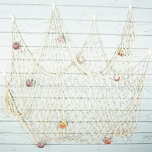 Natural Cotton Fish Net Decorations for Nautical Parties - 79x39in
