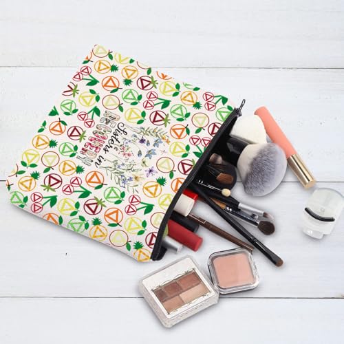 Sobriety Gift Makeup Bag Waterproof Canvas Recovery Cosmetic Pouch