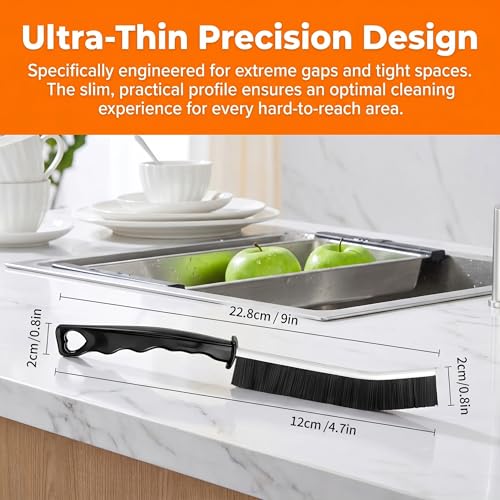 4-Piece Hard Bristle Crevice Cleaning Brush Set for Tight Spaces