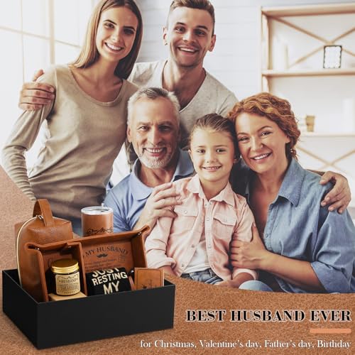Sieral 10-Piece Gift Set for Husband from Wife - Best Husband Ever Gift Box with Tumbler Socks Candle & More - Husband Variation