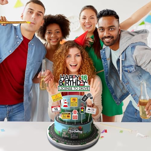 Drivers License Cake Toppers for 16th Birthday Party - 10 Count