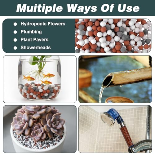 HekouJiub Mineral Shower Filter Beads 4-Pack, Softens Hard Water, Purifies Water