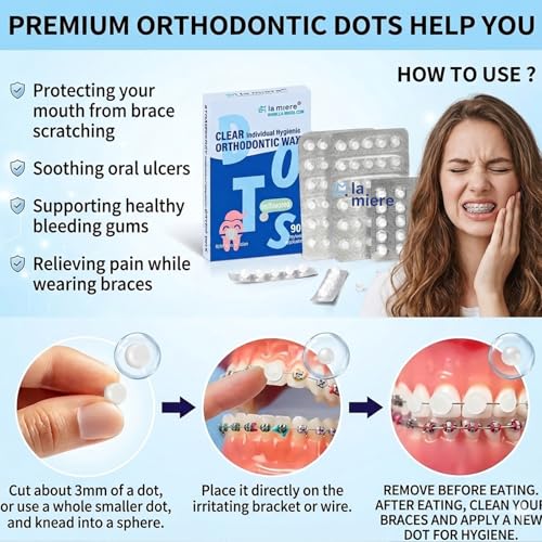 LA MIERE Orthodontic Wax for Braces - 90 Unscented Dots