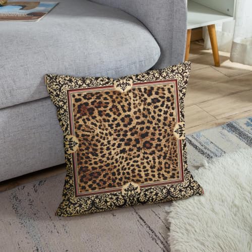 Emvency Leopard Print Throw Pillow Cover, 26 x 26 Inch