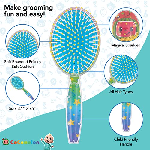 CoComelon Kids Hair Brush with Sparkling Stars Confetti, Ages 3+