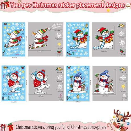 147 Pcs Christmas Window Clings - Snowflake Decorations for Holiday Decor