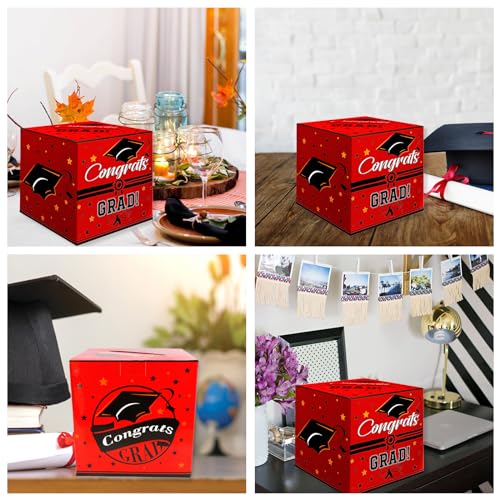Graduation Card Box Holder - Foldable Congrats Grad Decor, 8.27in
