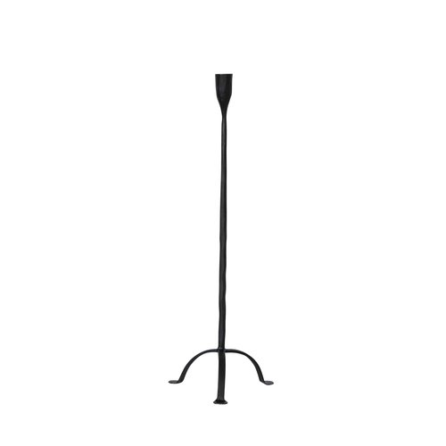 Creative Co-Op 20" H Hand-Forged Cast Metal Footed Taper Holder, Black