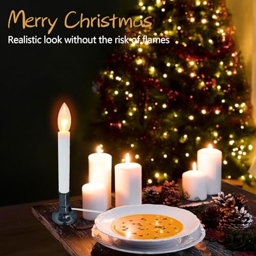 Pewter Base Electric Window Candle Lamp with Dusk to Dawn Sensor - 8 Pack Variation of Pewter Base Sensor