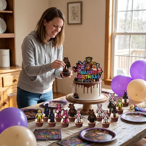 Five Nights at Freddy's Birthday Cake Toppers Set - 25 Pcs Decorations
