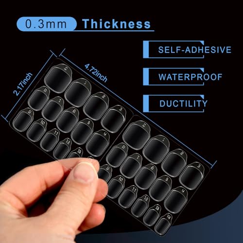 YANTAISIYU 300pcs Nail Adhesive Tabs 15 Sizes Press On Nails Jelly Glue