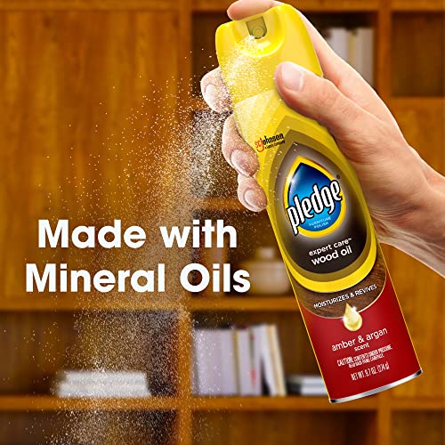 Pledge Expert Care Moisturizing Wood Oil Polish, Amber & Argan, 9.7 oz