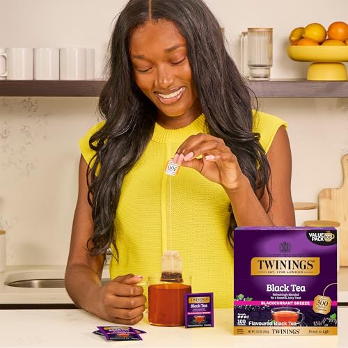 Twinings Blackcurrant Breeze Black Tea, 100 Individually Wrapped Bags