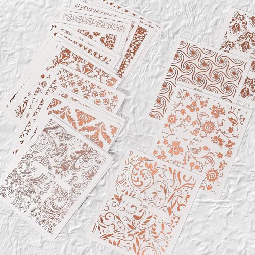 30 Sheets Rose Gold Nail Art Stickers 3D Self Adhesive Decals