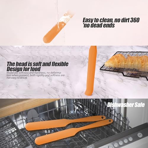 LEKAYIHU 2-Pack 9-Inch Silicone Jar Spatula Set - Heat-Resistant Kitchen Tool for Jam & Peanut Butter