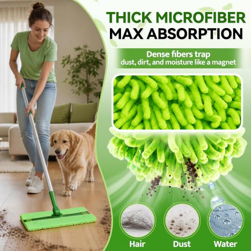 FIXSMITH Reusable Mop Pads for Swiffer Sweeper - 8 Pack Microfiber Refills