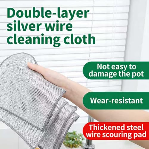 5-Pack 7.9-Inch Non-Scratch Metal Mesh Cleaning Cloths