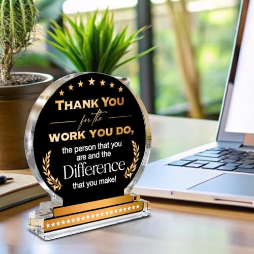Thank You Gift for Coworkers - Clear Desk Sign (Black) | Office Decor
