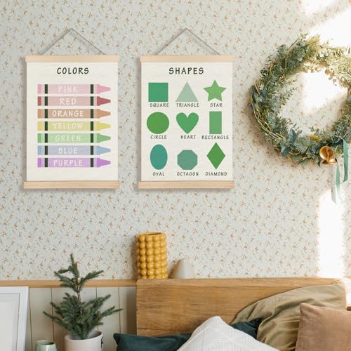 Shapes & Colors Learning Posters for Kids - Set of 2 (12x16)