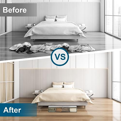 LANDNEOO 55L Under Bed Storage Containers - 2 Pack Clear Plastic Bins