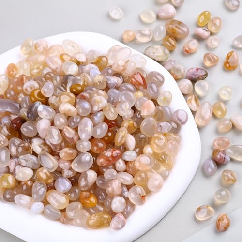 Natural Polished Cherry Agate Tumbled Stones 10oz Gemstones for Home Decor and Energy Healing