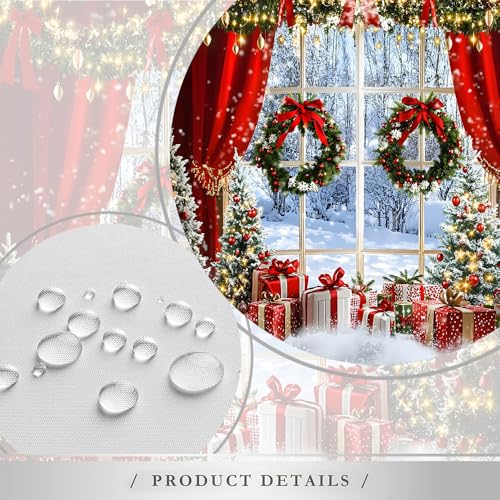 Christmas Shower Curtain 70x70 Inches, Winter Forest Tree Design - Red Green