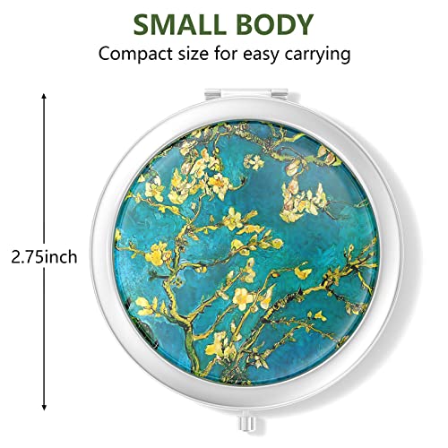 Nipichsha Compact Pocket Makeup Mirror - 2X Magnification Travel Mirror