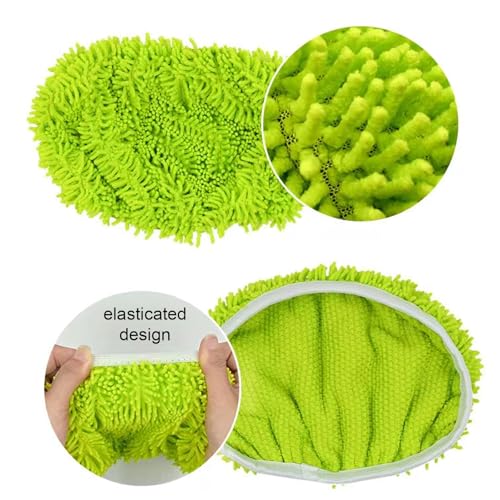 5 Pack Reusable Microfiber & Chenille Mop Pads for Wet & Dry Floor Cleaning