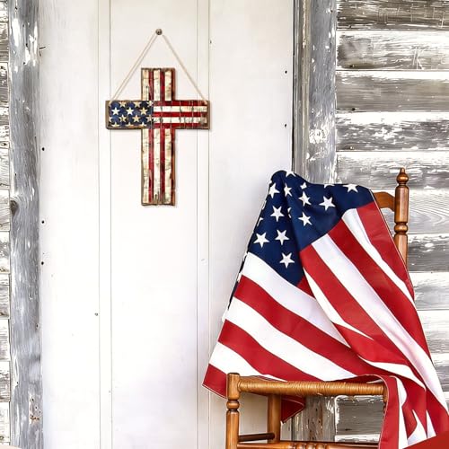 Patriotic Wooden Door Sign Independence Day Front Door Wreath