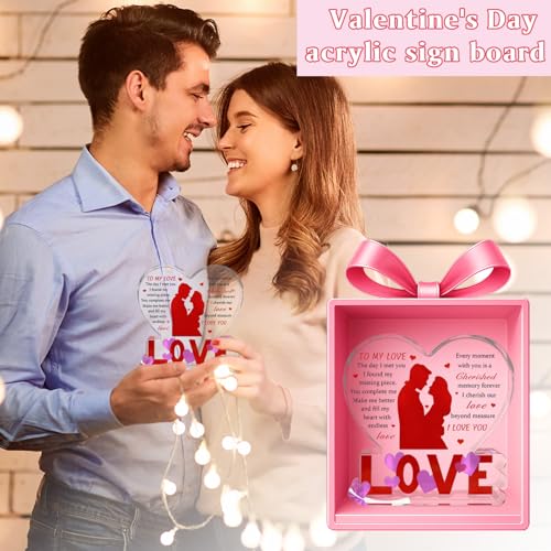 Heart-Shaped Engraved Acrylic Love Plaque - Romantic Gift