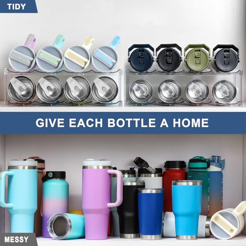 Stackable Water Bottle Organizer for Large Tumblers - Fits 40oz Stanley, YETI, Hydro Flask