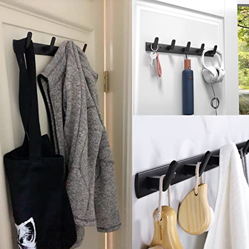 Gxfctys Wall Mounted Coat Rack, 4 Hook Modern Aluminum Towel Rack, Black
