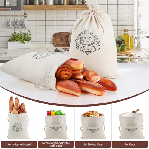 2 Pack Linen Bread Bags for Sourdough - TPU Lined Freshness