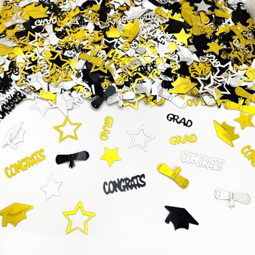 Graduation Confetti Sprinkles - Metallic Foil Party Decor 1200 Pieces