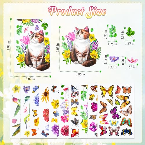 Spring Flower & Butterfly Window Clings - 88pcs Set